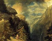 约瑟夫玛罗德威廉透纳 - The Battle of Fort Rock, Val d'Aoste, Piedmont